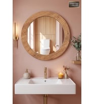 Antik Ahşap Oval Dekoratif Ayna Banyo Wc Lavabo Aynası Dresuar Boy Koridor Oda Konsol Mutfak Makyaj Aynası (30x43)
