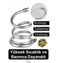 Gümüş Dayanıklı Esnek Kırılmaz Çatlamaz Patlamaz Sızdırmaz Pvc Banyo Duş Musluk Hortumu 1,5 Metre