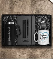 Babalar Gününe Özel Termos & Defter & Deri Kılıflı Touch Pen Kalem & Kupa & Çerçeve Hediye Seti