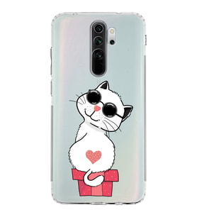 Xiaomi Redmi Note 8 Pro  Kamera Korumalı Kapak Coolcat Tasarımlı Şeffaf  Kılıf