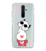 Xiaomi Redmi Note 8 Pro  Kamera Korumalı Kapak Coolcat Tasarımlı Şeffaf  Kılıf
