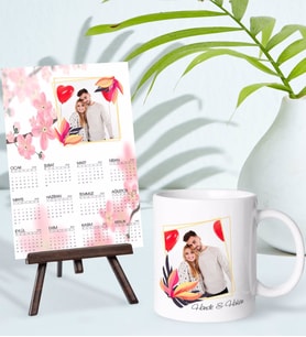 BK Gift Kişiye Özel Fotoğraflı Kupa Bardak ve 13x18cm Fotoğraf Kartlı Şövaleli 2024 Takvim Hediye Seti-27