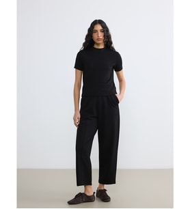 LCW Modest Siyah Beli Lastikli Soft Touch Kadın Eşofman Altı