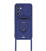 Galaxy A25 5G Kılıf Zuma Kartvizitli Yüzüklü Silikon - Lacivert