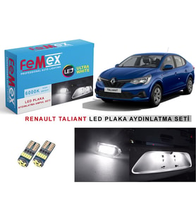 Renault Taliant LED Plaka Aydınlatma Ampul Seti FEMEX Parlak Beyaz