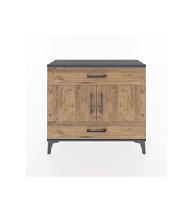 Arges Şifonyer 2 Raflı 2 Çekmeceli 2 Kapaklı 88x30x80 Antrasit-Çam