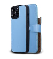 Bouletta Apple iPhone 13 Pro Max Uyumlu Deri Cüzdanlı Kılıf NU5 Bebe Mavisi