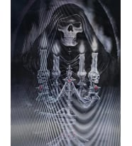 3 Boyutlu Resim 3 Farklı Resim Değişenli Halloween İskelet Tablosu 30x40 Cm