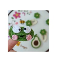 2'li Örgü Amigurumi Kurbağa Çıtçıtlı Kız Çocuk Toka Seti yeşil2 Tek Ebat (Çok Renkli)