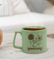 BK Gift Kişiye Özel İsimli Anneler Günü Tasarımlı Pastel Yeşil Middle Kupa Bardak, Anneye Hediye, Anneler Günü Hediyesi-4