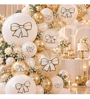 Beyaz Gold Fiyonk Balon Süsü 28’li