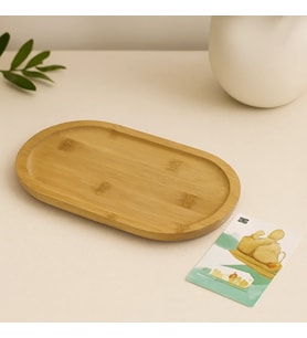 Northcity Ahşap Bambu Oval Mini Servis Tepsisi 25 x 14 x 1.4 cm