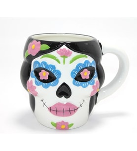 Day Of The Dead Şeker Kurukafa Tasarımlı 3d Seramik Kupa Bardak Alk4893