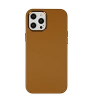 Apple İphone 12 Pro Max Kılıf Asya Deri Silikon - Kahverengi