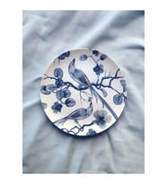 Blue Blanc Kuş Desenli Duvar Tabağı Dekoratif Bahçe Balkon Mutfak Salon Duvar Süsü No:200