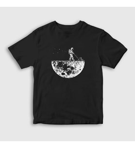 Presmono Unisex Çocuk Siyah Mower Astronaut Space Astronot Uzay T-Shirt 283418tt