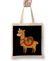 Cute & Funny Sloth Riding Llama Animal Friends Bez Çanta Uzun Saplı