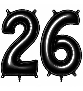 26 Rakam Folyo Balon Siyah Rengi (76 cm)