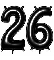 26 Rakam Folyo Balon Siyah Rengi (76 cm)