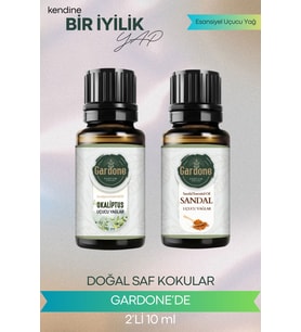 Sandal + Okaliptus ( Oda Kokusu Aroma Terapi Buhurdanlık / Difüzör Yağı ) Set 2 Adet x 10 ML