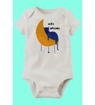 Unisex Bebek Beyaz Organik Baskılı Pamuklu Body