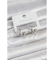 Gümüş Renk Pirinç Halka 15 mm Kadın Küpe 5886 - HPSBYI9299-6911