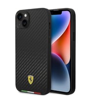 Apple iPhone 14 Plus Kılıf Ferrari Orjinal Lisanslı M-safe Şarj Özellikli Karbon İtalyan Bayrak Diza