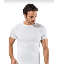 ERDEM 1197 ERKEK RİBANA KISA KOLLU SIFIR YAKA ATLET 6 ADET (Beyaz)