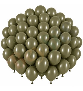 Zeytin Renk Lateks Retro Balon (30 cm) - 50 Adet