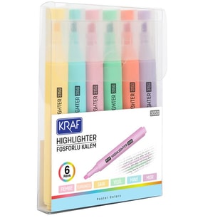 Kraf Fosforlu Kalem Trio Pastel Colors 315G 6Lı