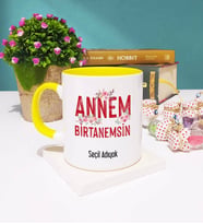 Anneler Günü Hediyesi Anneye Hediye - 7 - Kupa Bardak Sarı