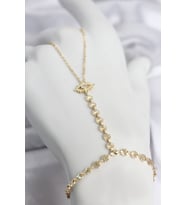 Gold Renk Pirinç Zirkon Taşlı Göz Model Şahmeran TJ-SN779