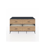 Kronos Konsol 2 Raflı 4 Çekmeceli  176x59x99 Antrasit-Aytaşı/Çam