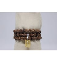 Sitrin Taşlı Rudraksha Tohum Dolama Bileklik 8mm