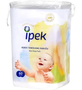 Bebek Temizleme Pamuğu, Beyaz, 60 Adet