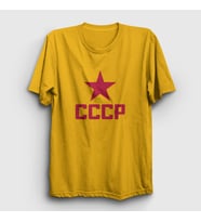 Presmono Unisex Sarı Red CCCP Sovyetler Birliği T-Shirt 267321tt (Sarı)