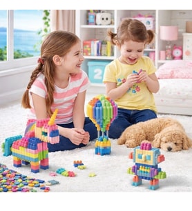 ESEMİZ Constructo Stem Eğitici Oyuncak Yapı Oyuncağı Montessori Zeka Oyunu Yapı Taşları Seti 100 Parça (Çok Renkli)