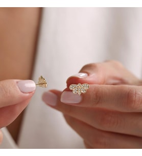 Altın Kelebek Küpe 1.0 cm