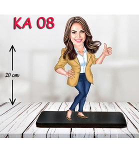Kişiye Özel Ahşap Biblo - Kadın Karikatür Biblo - Kadın Biblo 2