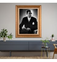 Altın Varaklı Çerçeveli Paspartulu Atatürk Tablo z4995 (Gold)