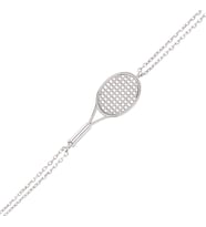 Gümüş Tenis Raketi Bileklik