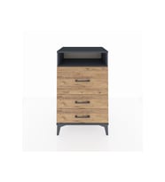 Hyperion Komodin Tek Raflı 3 Çekmeceli 60x44x96 Antrasit-Çam