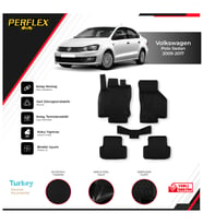 Volkswagen Polo Sedan 2009-2017 3D Havuzlu Paspas (Siyah - Beyaz)
