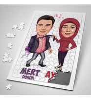 Kişiye Özel 240 Parça Sen Hayatımın Anlamısın Sevgilim Karikatürlü Puzzle