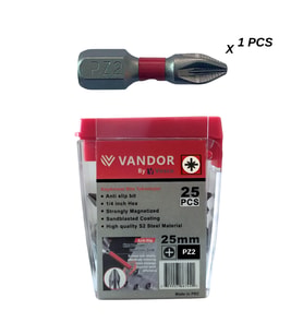 Vandor Anti Slip Bit Kaydırmaz Bits S2 Yüksek Kalite Çelik PZ2 25 - 637962027891