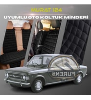 Murat 124 Siyah Renk Tay Tüyü Cepli & Terletmez Sırtlı Oto Koltuk Minder Seti - Koltuk Koruma Kılıfı (ÖN & ARKA TAM SET)