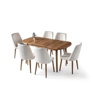 Venüs Milano MDF Mutfak Masa 6 lı Sandalye Takımı 80x130  (Kahverengi)