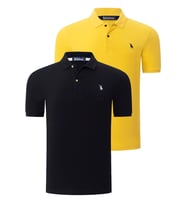 İKİLİ SET T8561 DEWBERRY ERKEK TSHIRT-SİYAH-SARI (Karışık)