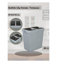 80 Lt Temassız Gri Çöp Kovası, Hijyenik ve Pratik Kullanım