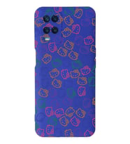 Oppo A54 Uyumlu Lansman Kılıf Hello Kitty Tasarımlı İçi Kadife Kapak-Lacivert (Şeffaf)